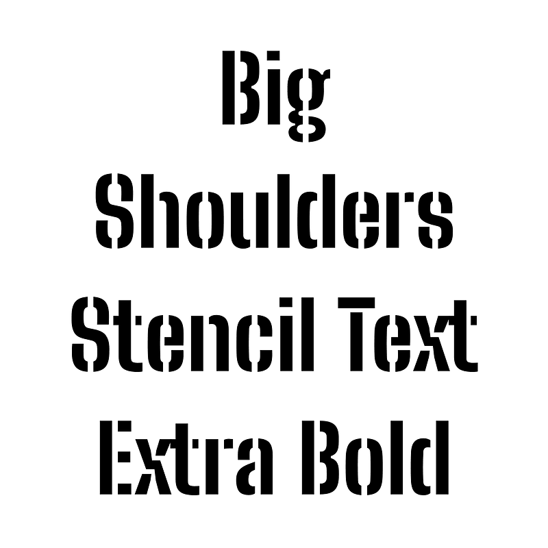 Big Shoulders Stencil Text Extra Bold font Free fonts on Creazilla