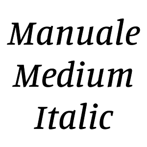 Manuale Medium Italic font