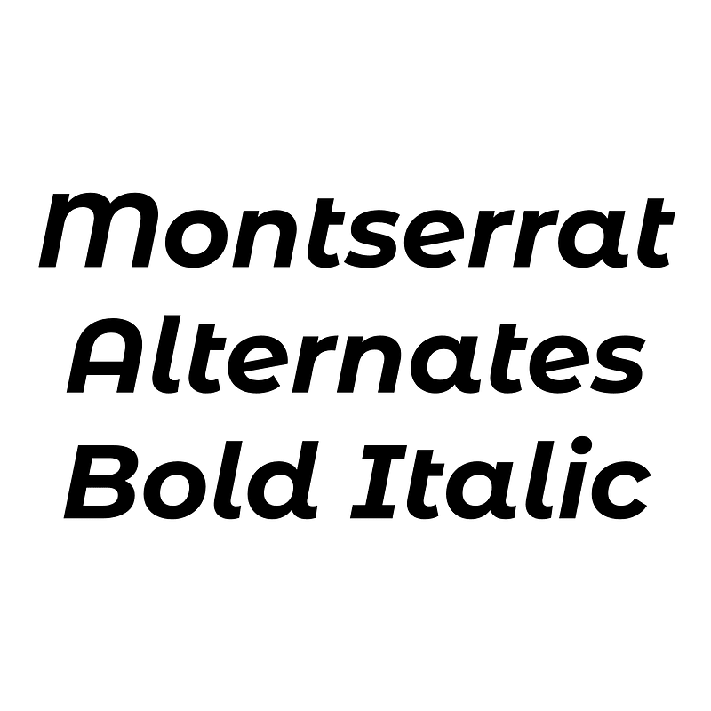 Montserrat Alternates Bold Italic font