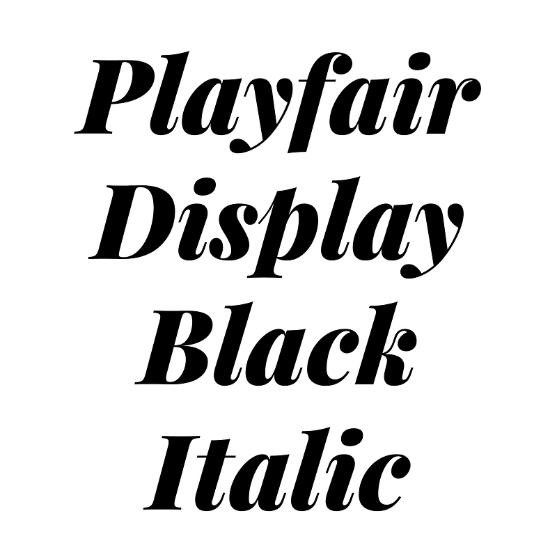 Playfair Display Black Italic Creazilla