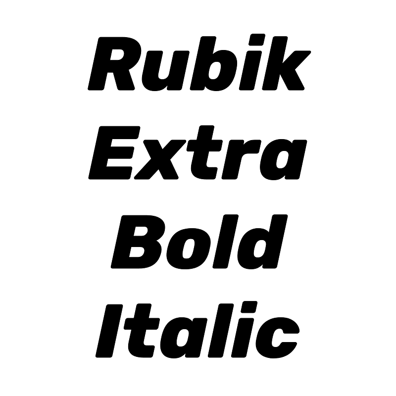 Rubik Extra Bold Italic font Free fonts on Creazilla Creazilla