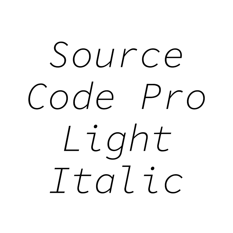 Source code pro light italic free fonts on creazilla