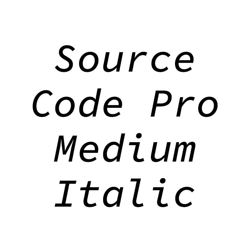 Source Code Pro Medium Italic Creazilla source-code-pro-medium-italic-creazilla