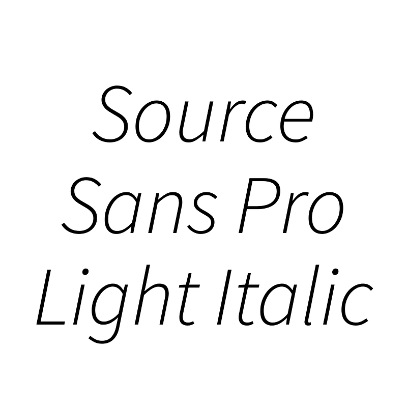 Source Sans Pro Light Italic Creazilla