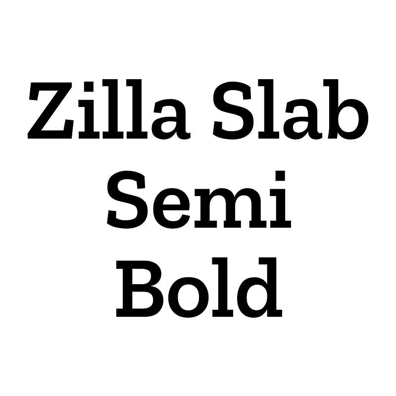 Zilla Slab Semi Bold font Free fonts on Creazilla Creazilla