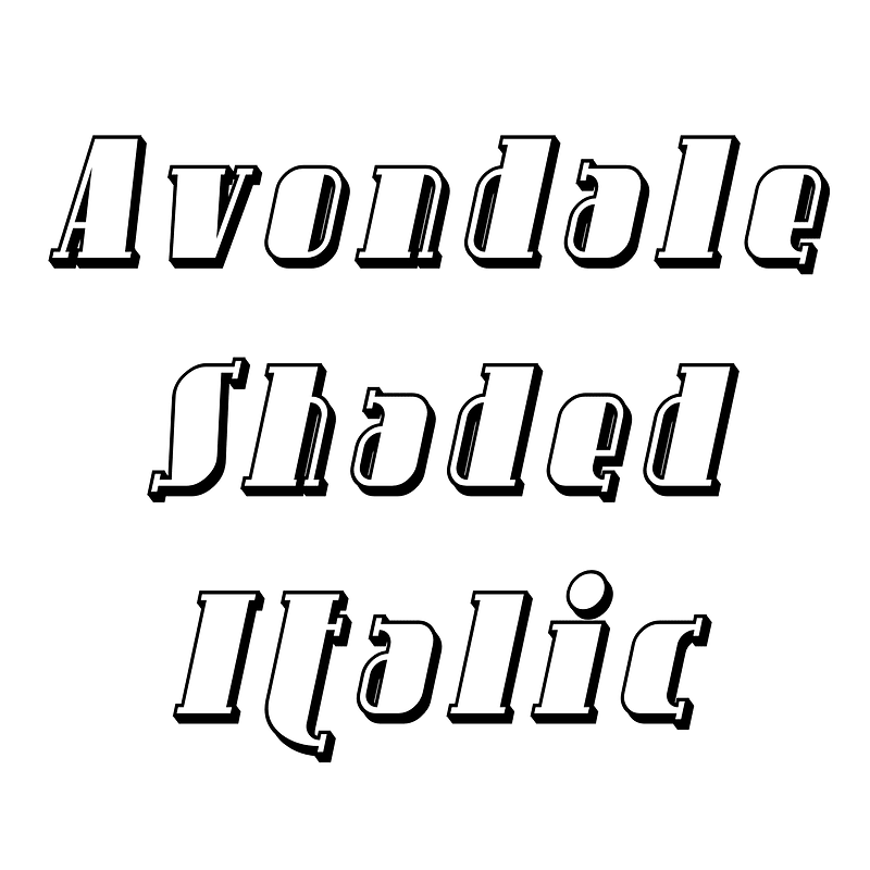 Avondale Shaded Italic font Free fonts on Creazilla Creazilla