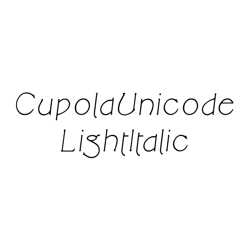 CupolaUnicode LightItalic font Free fonts on Creazilla Creazilla