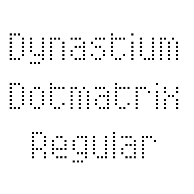 Dynastium Dotmatrix Regular font