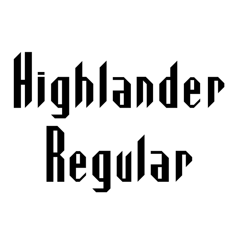 Highlander Regular font Free fonts on Creazilla Creazilla
