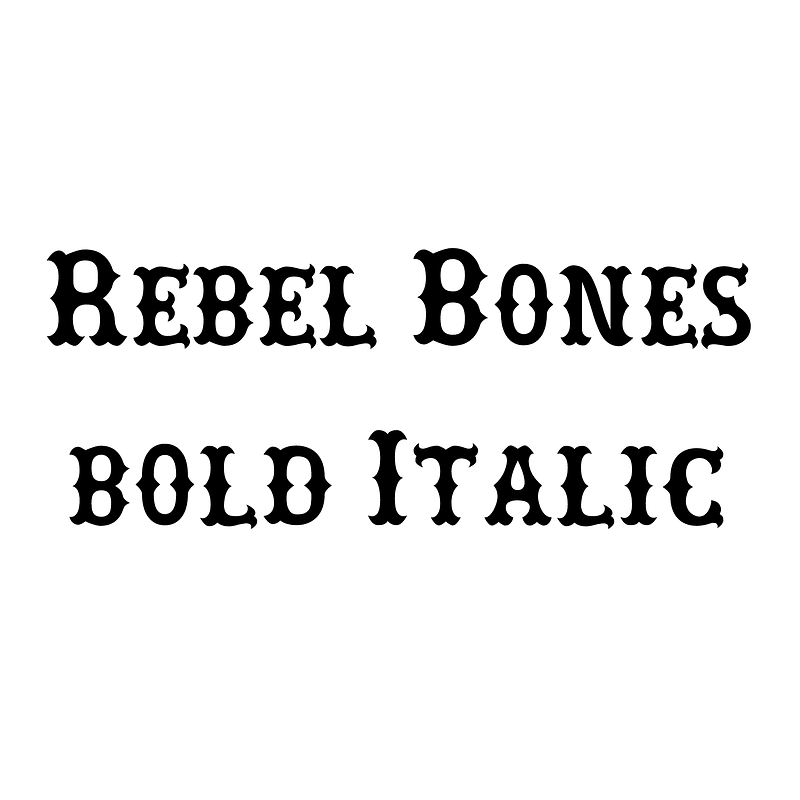 Rebel Bones bold Italic Creazilla