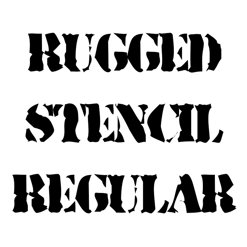 Rugged Stencil Regular font Free fonts on Creazilla Creazilla