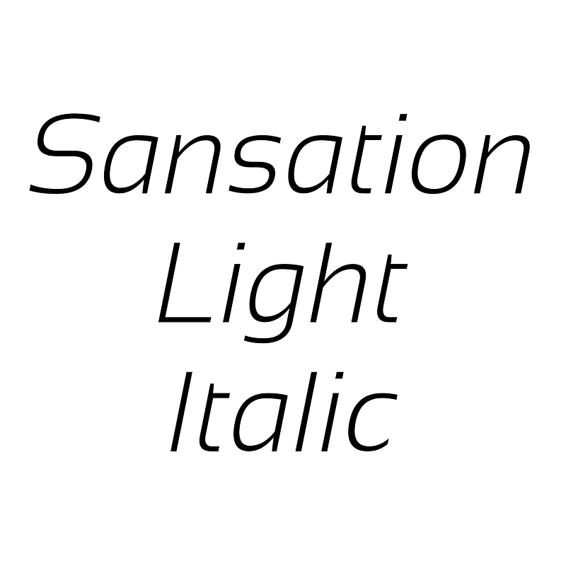 Sansation Light Italic font