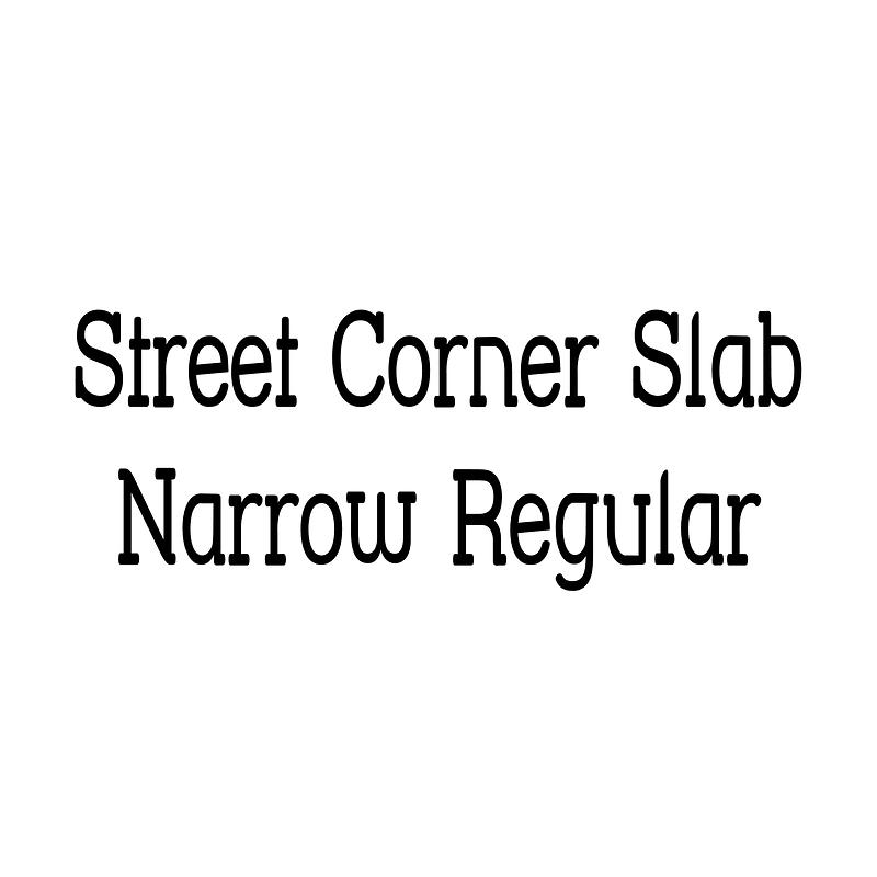 Street Corner Slab Narrow Regular font Free fonts on Creazilla