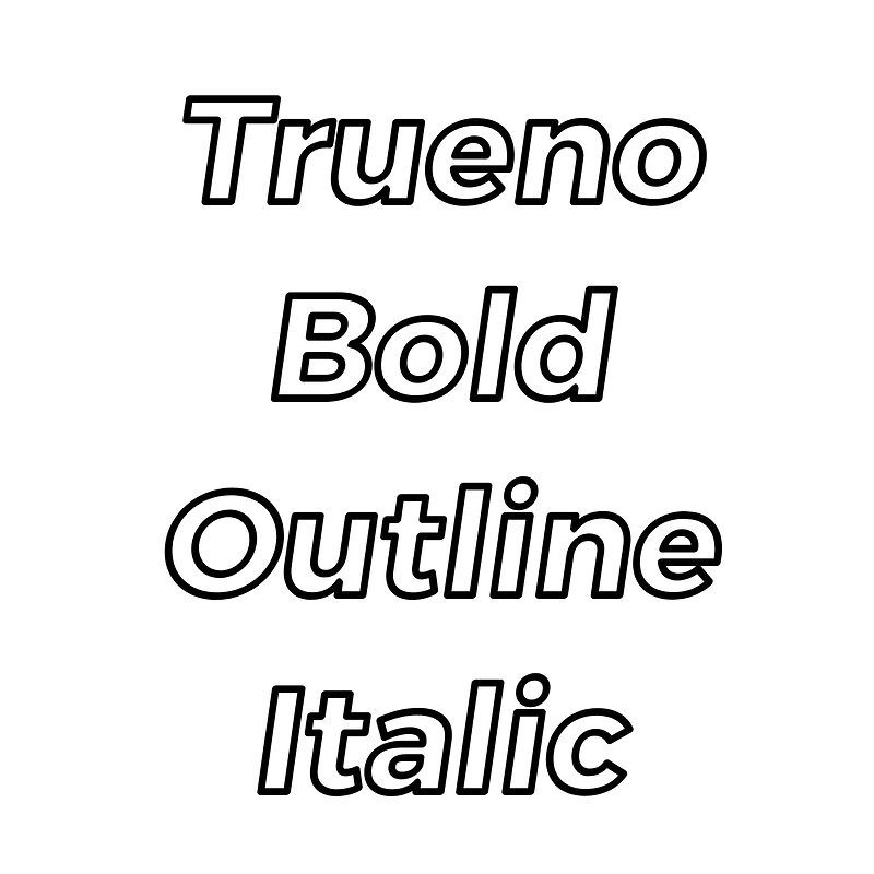 Trueno Bold Outline Italic font Free fonts on Creazilla Creazilla