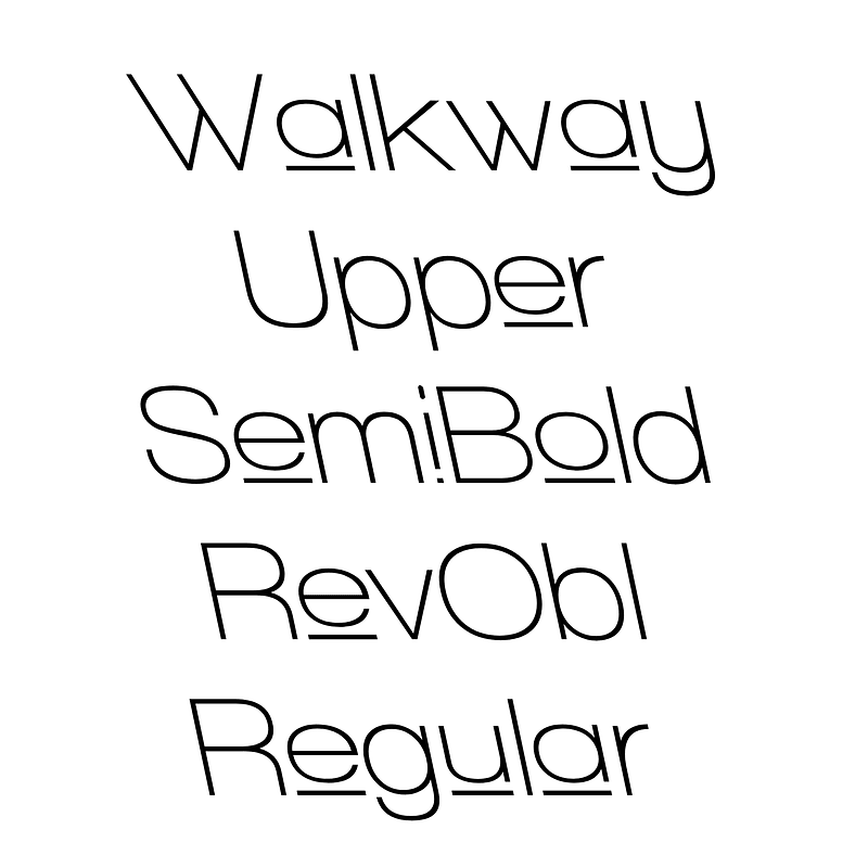 Walkway Upper SemiBold RevObl Regular font Free fonts on Creazilla