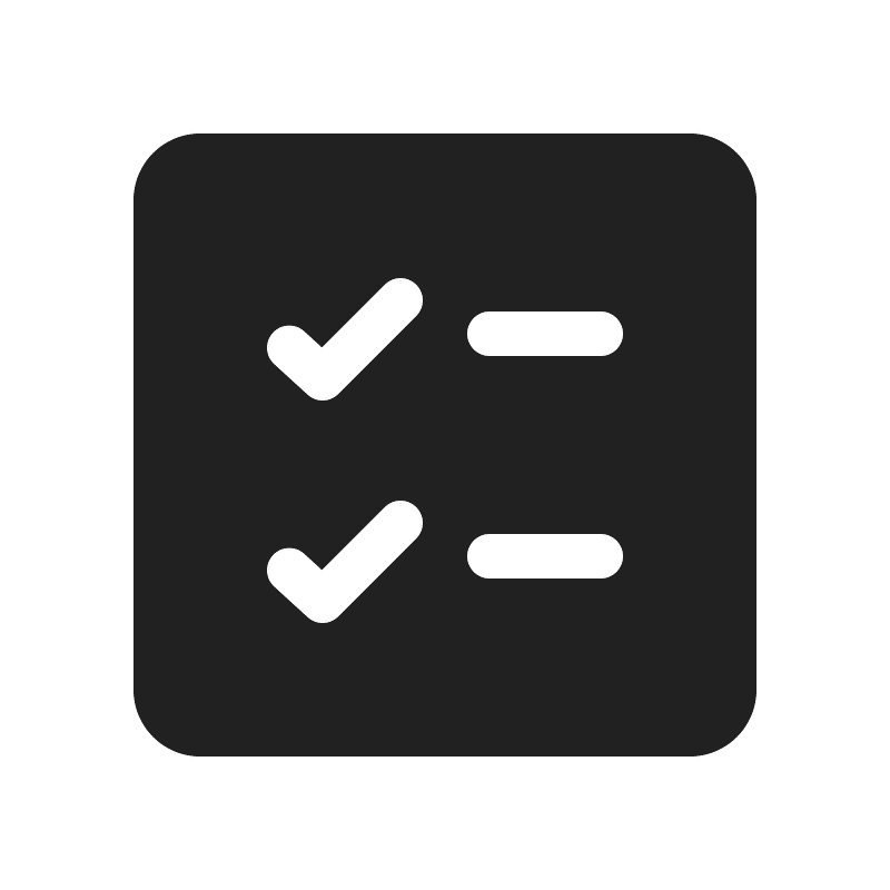 Ic fluent task list 20 filled icon. Free download transparent .PNG