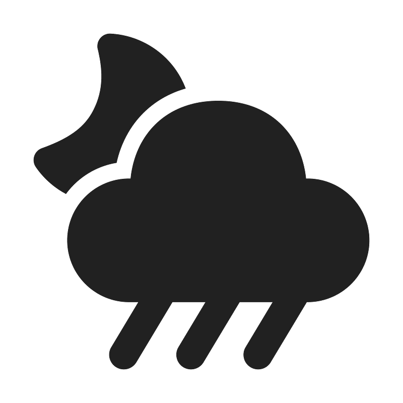 Ic fluent weather rain showers night 48 filled icon. Free download