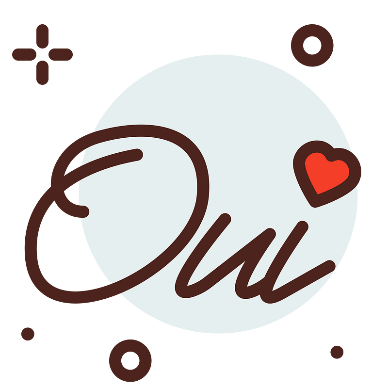 Oui lettering script writing national culture paris icon Free download