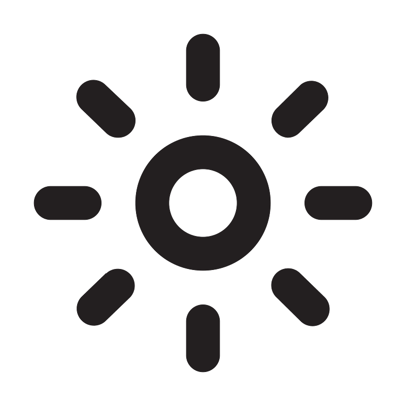 Sun-outline icon. Free download transparent .PNG | Creazilla