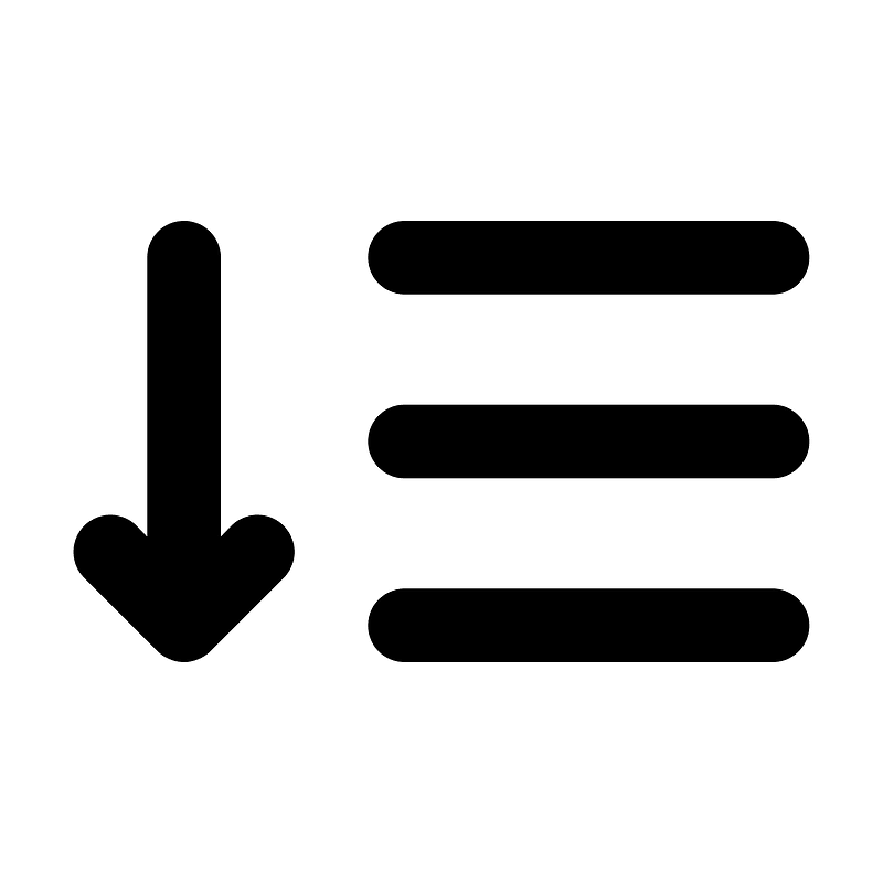 Sortamountdown icon. Free download transparent .PNG Creazilla