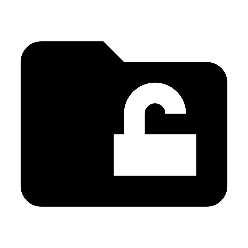 Folderlockopen icon. Free download transparent .PNG Creazilla