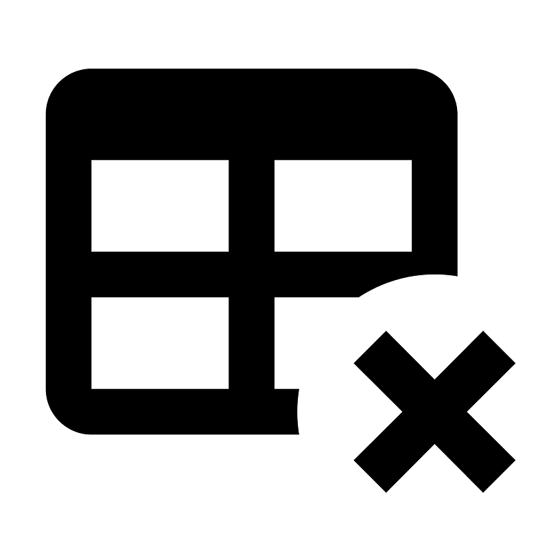 Table-remove icon. Free download transparent .PNG | Creazilla image.