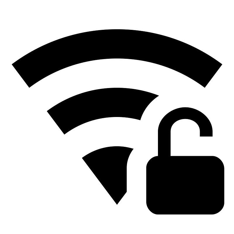 Wifi-lock-open icon