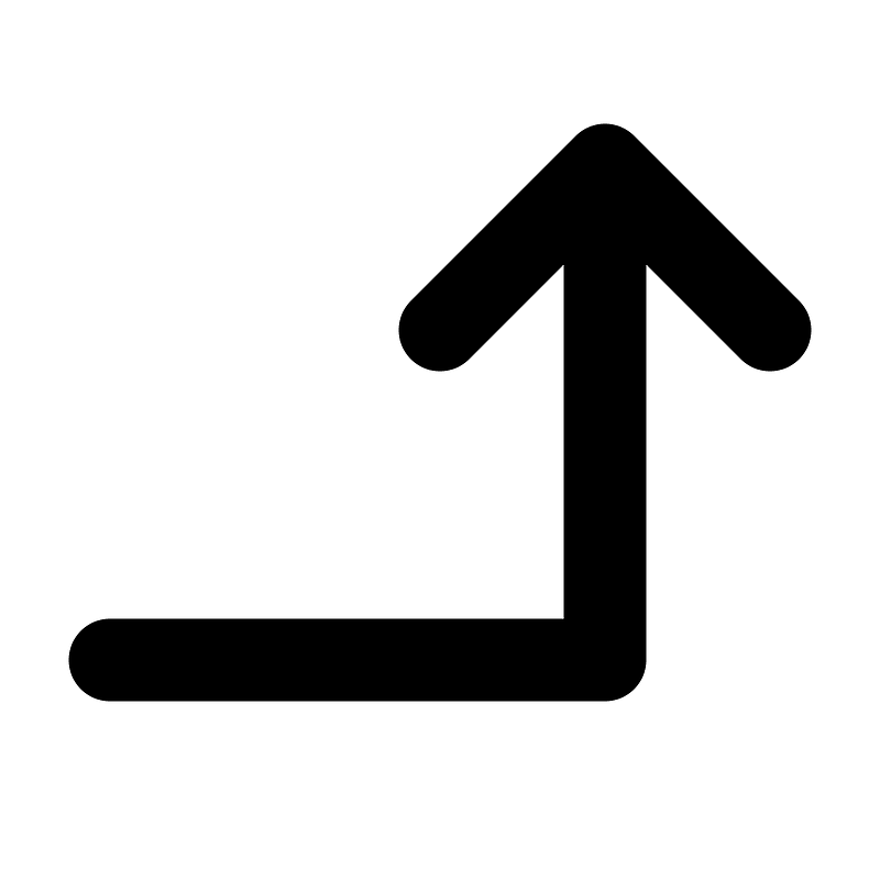 Arrowelbowrightup icon. Free download transparent .PNG Creazilla