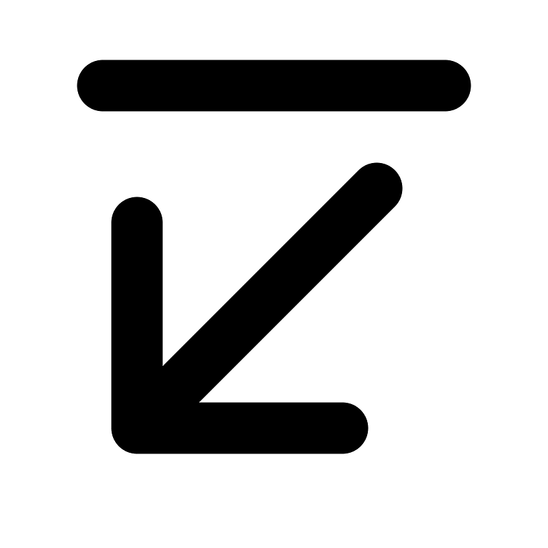 Arrowlinedownleft icon. Free download transparent .PNG Creazilla