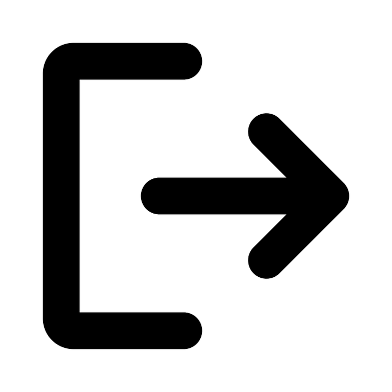 Signout icon. Free download transparent .PNG Creazilla