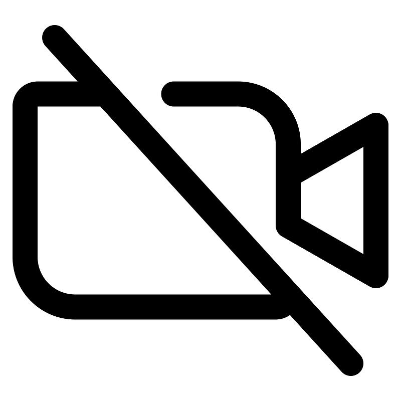 Video-camera-slash icon. Free download transparent .PNG | Creazilla