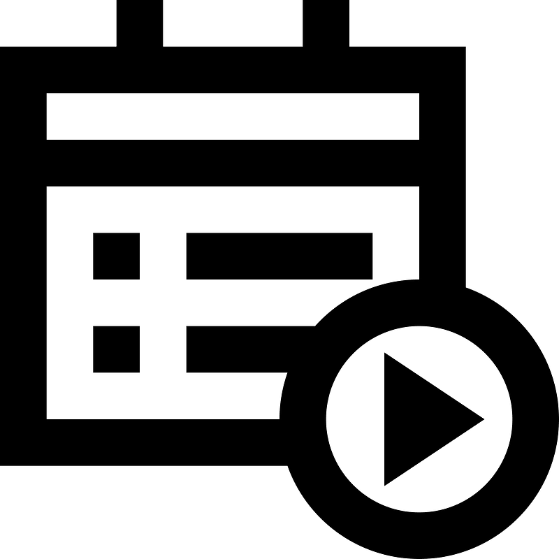 Schedule-play icon. Free download transparent .PNG | Creazilla