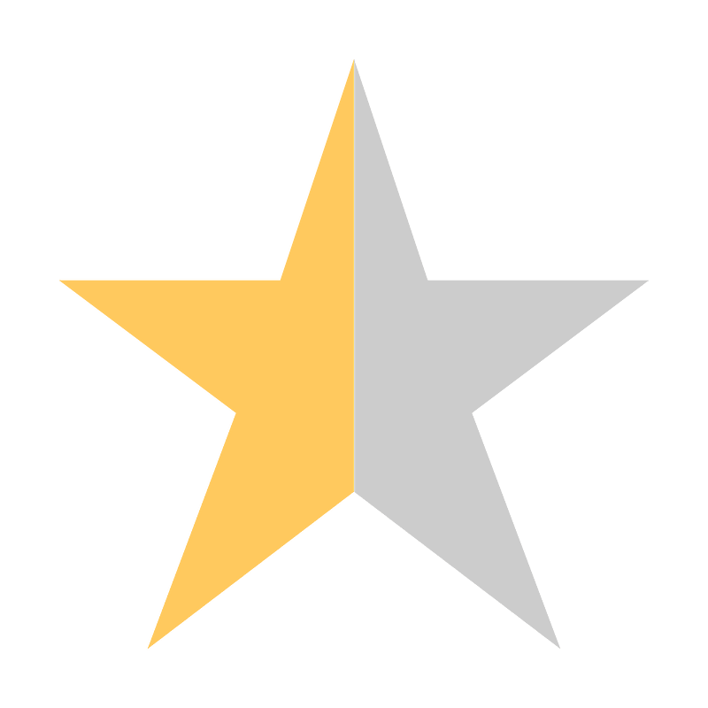 Star half free vector icons on creazilla