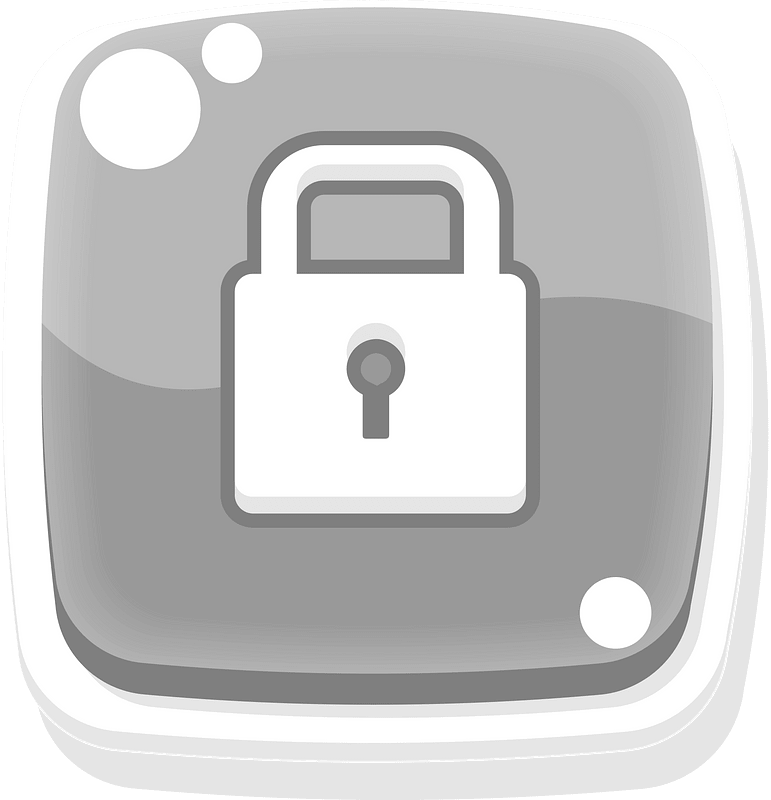 Rounded grey lock button icon. Free download transparent .PNG Creazilla
