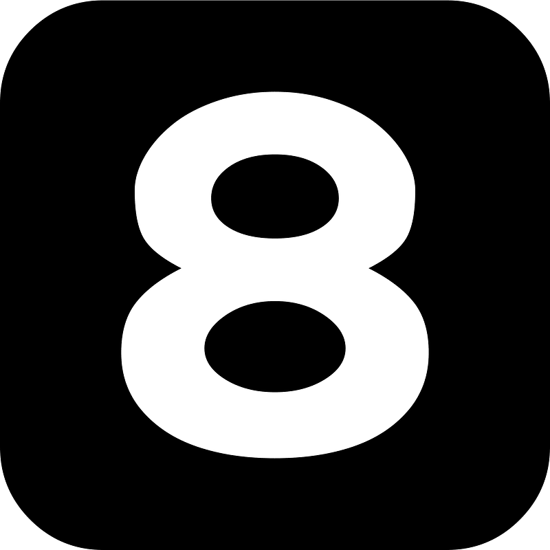 Rounded 08 eight icon. Free download transparent .PNG | Creazilla