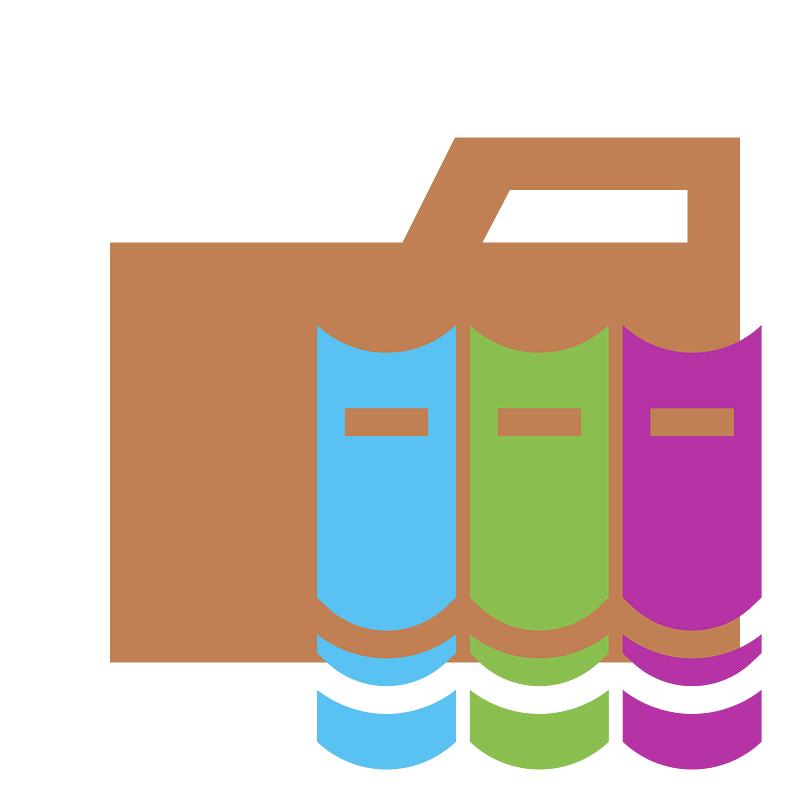 Folder type library icon. Free download transparent .PNG | Creazilla