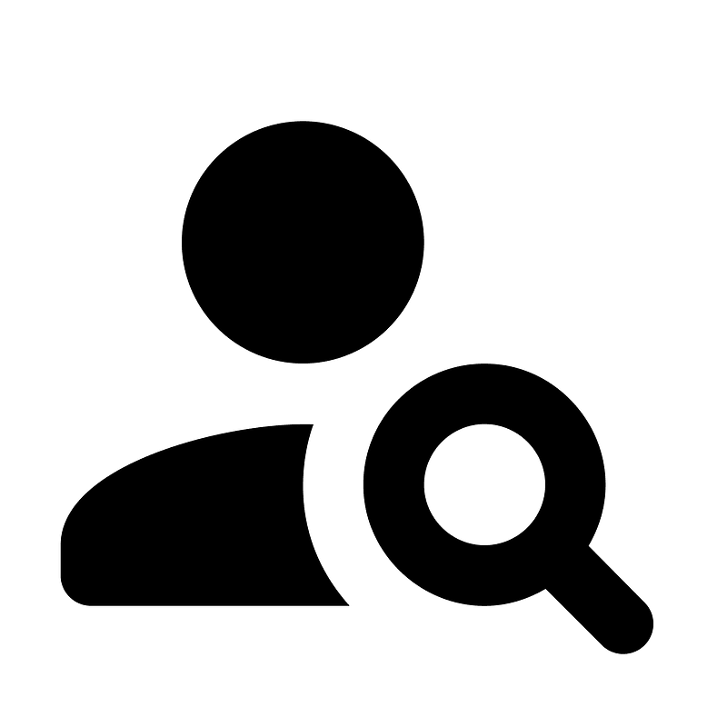 Person search icon. Free download transparent .PNG | Creazilla