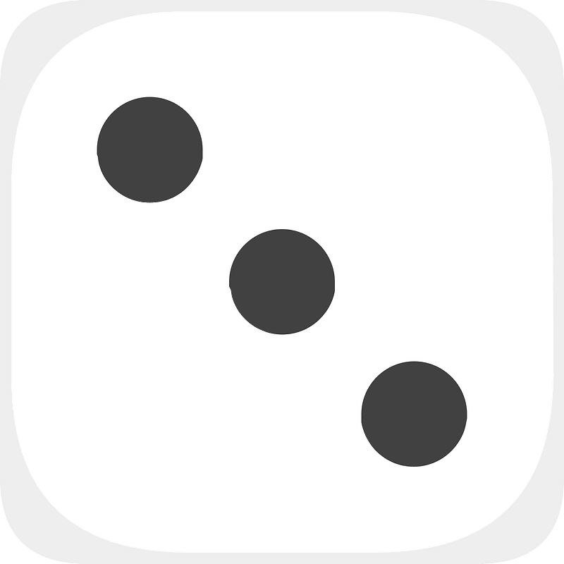 White dice 103 three icon. Free download transparent .PNG Creazilla