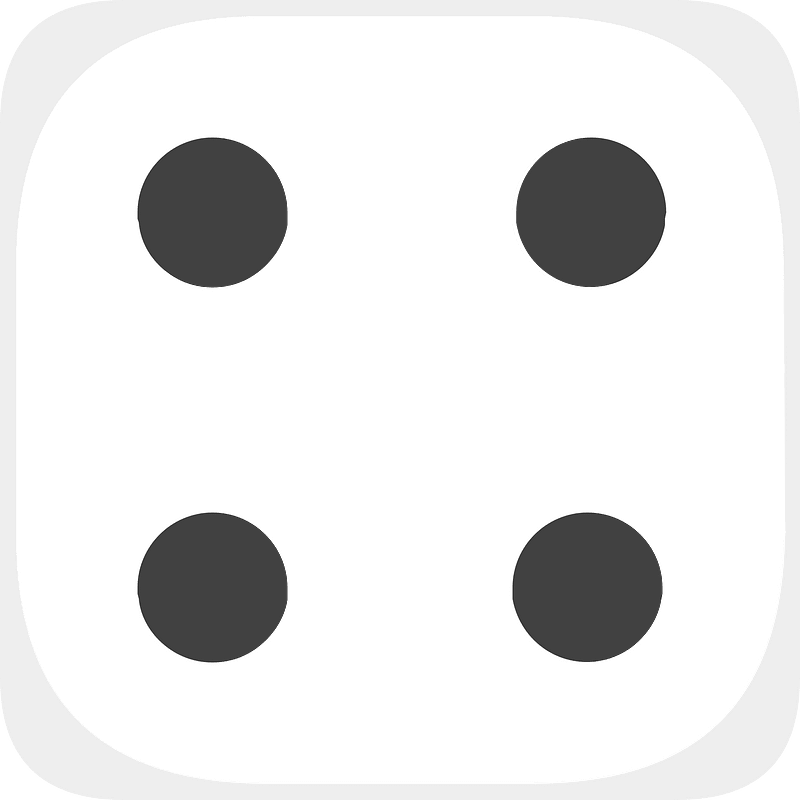 White dice 104 four icon. Free download transparent .PNG Creazilla