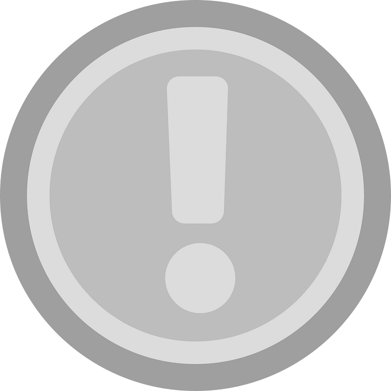 Round grey exclamation mark icon. Free download transparent .PNG