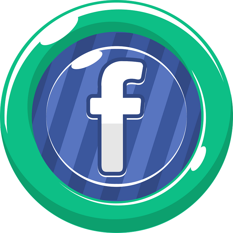 Round green facebook button Free vector icons on
