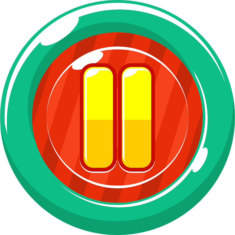 Round yellow pause button icon. Free download transparent .PNG | Creazilla