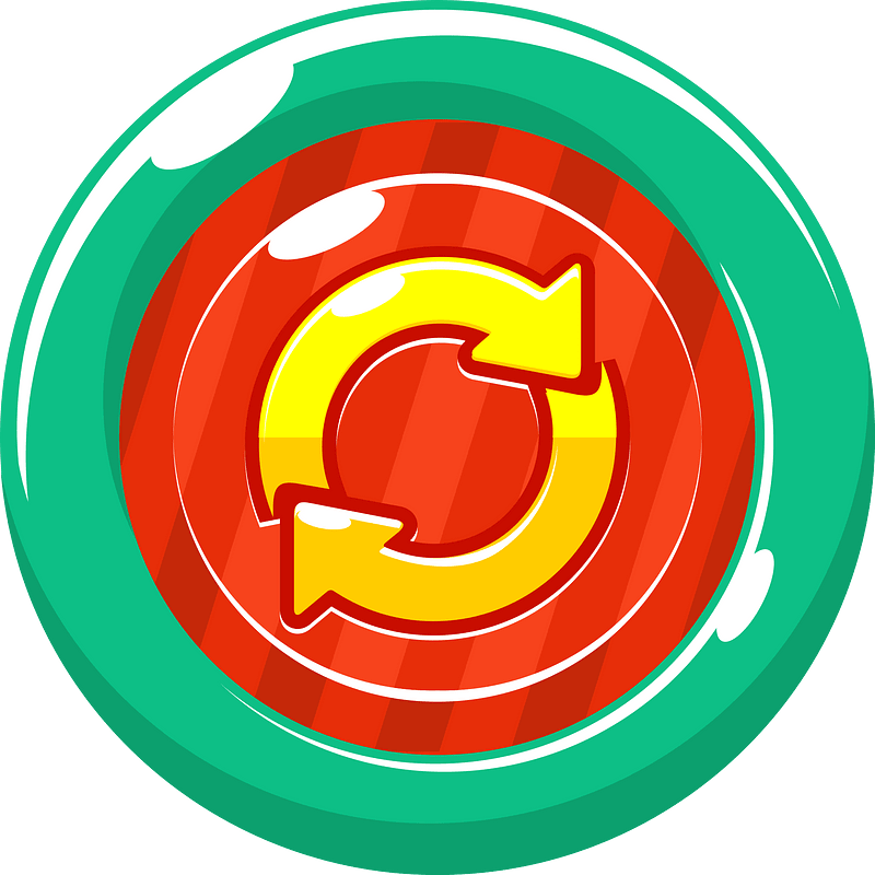 Round yellow refresh button icon. Free download transparent .PNG ...