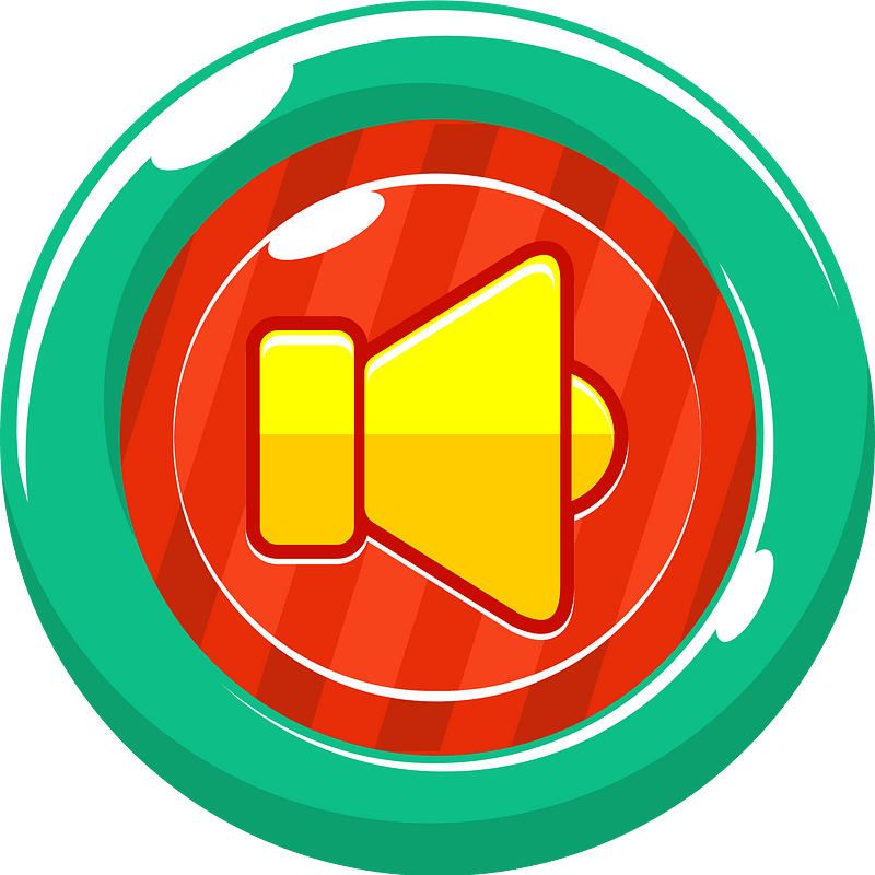 Round yellow sound button icon. Free download transparent .PNG Creazilla
