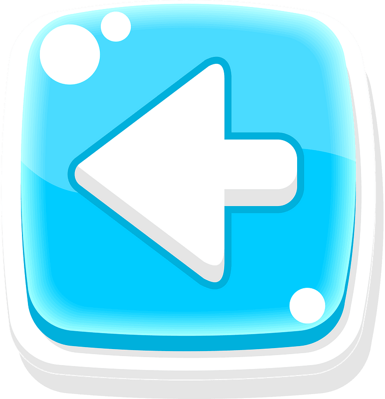 Rounded blue arrow button left icon. Free download transparent .PNG