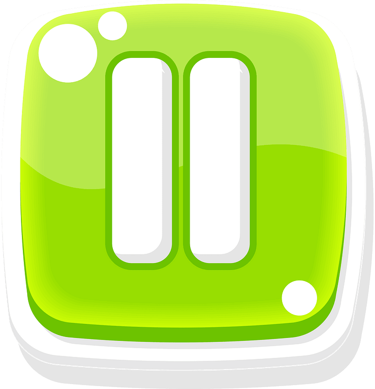 Rounded green pause button icon. Free download transparent .PNG Creazilla