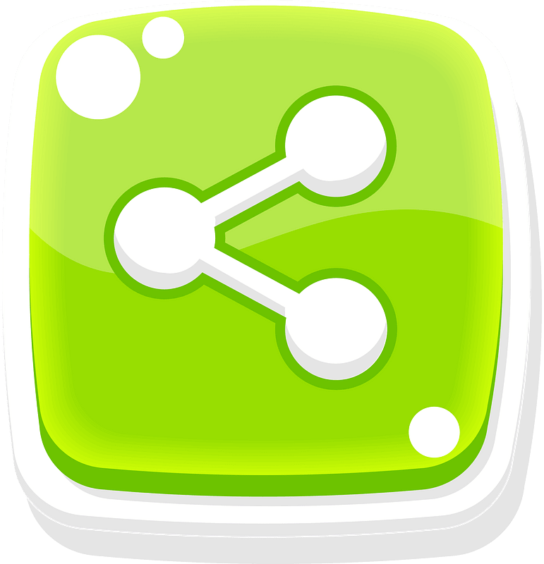 Rounded green share button icon. Free download transparent .PNG | Creazilla