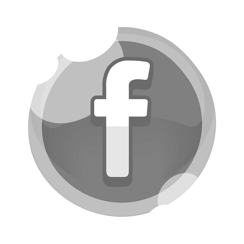 Round grey facebook button icon. Free download transparent .PNG Creazilla
