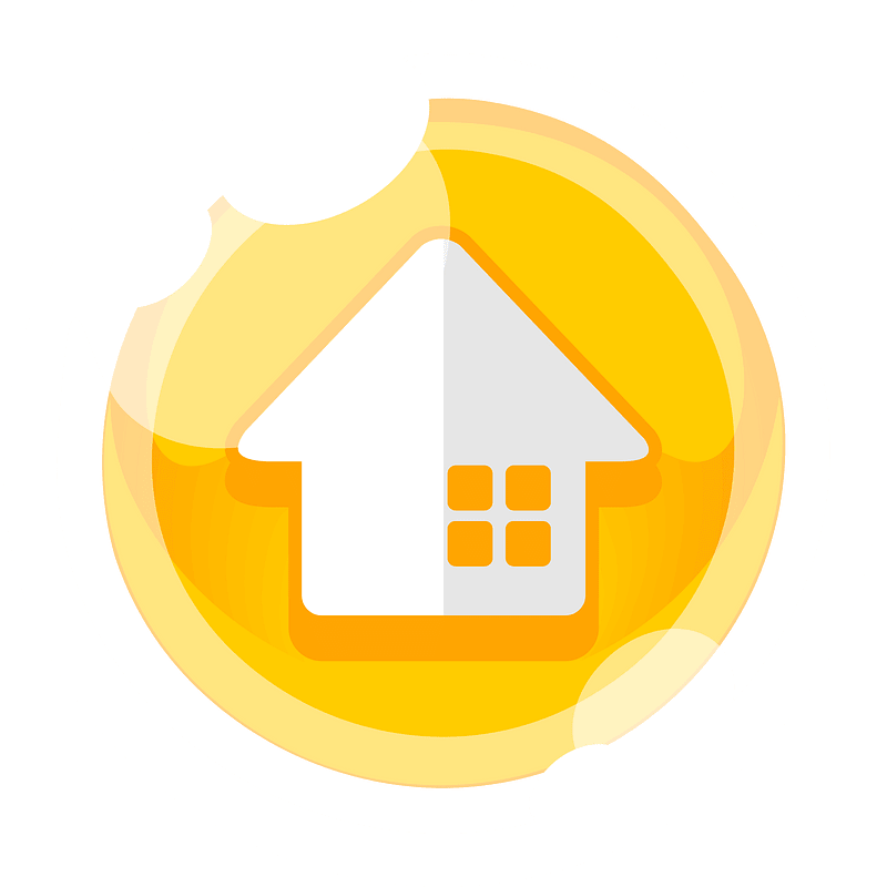 Round yellow home button icon. Free download transparent .PNG Creazilla