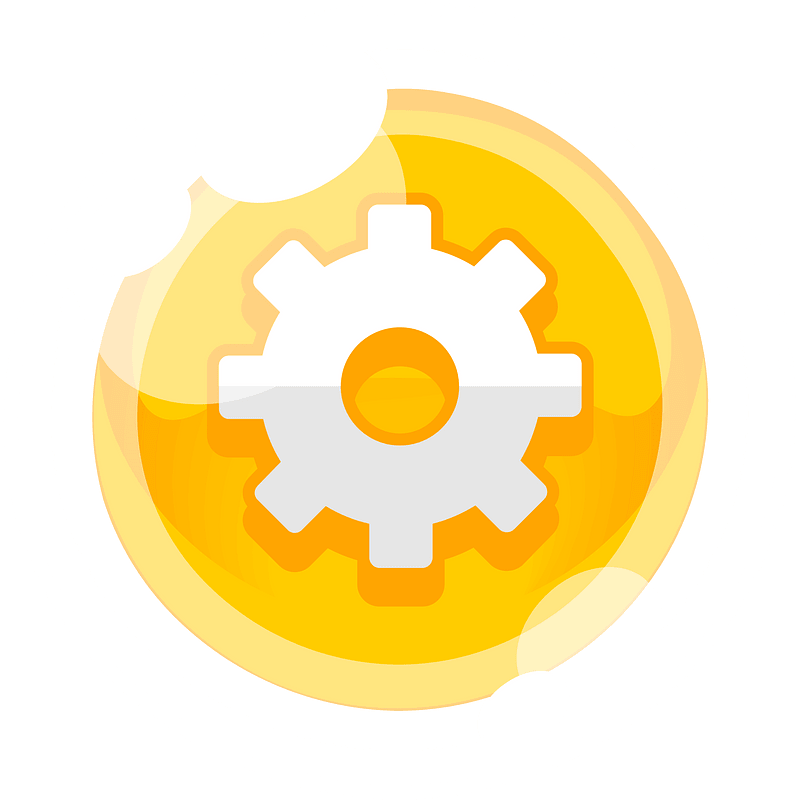 Round yellow settings button icon. Free download transparent .PNG Creazilla